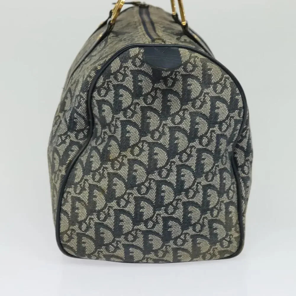 DIOR Trotter Canvas Boston Bag Navy Gold